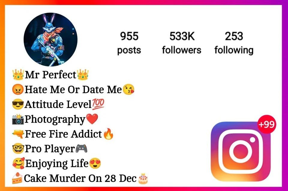 Attitude Free Fire Bio For Instagram