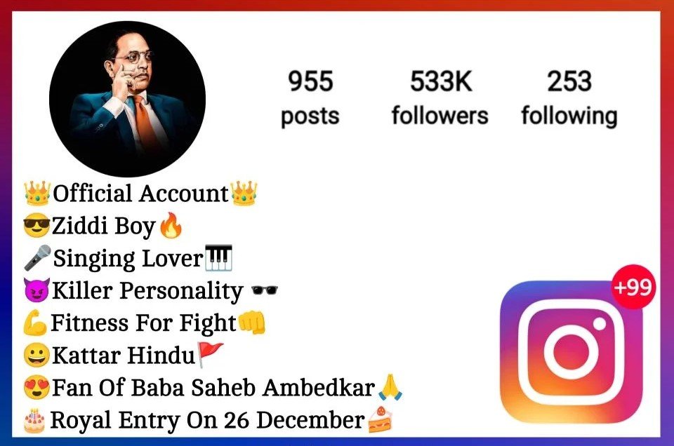 Dr Babasaheb Ambedkar Instagram Bio