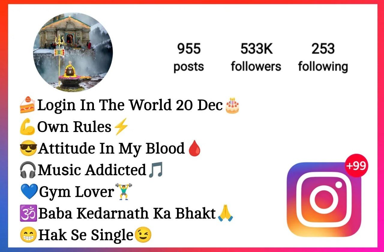 Kedarnath Instagram Bio